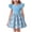 Sky Blue, variant on Girls Easter Dress Flutter Sleeve Bunny Print A-Line Sky Blue Stretch Casual Kids Spring Party Outfit,Size 7-8 T