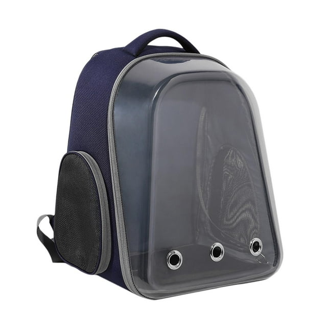 Mochila Transparente para Perros Jinwen Impermeable Azul Oscuro