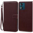 thumbnail image 1 of E13 Case For Motorola Moto E13 Case Leather Wallet Flip Cover For Moto E13 Phone Case For Motorola Moto E13 Capa Case Fundas Coffee-Strap for Moto E13, 1 of 6