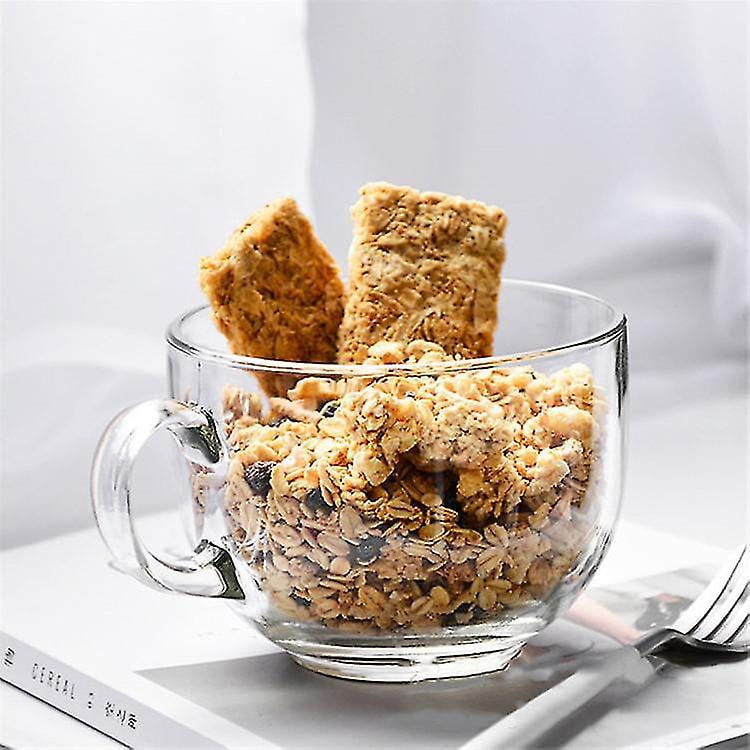 Bowls large glass cup cereal bowl 480ml tempered glassl glass bowl heat resistant fruit salad bowl