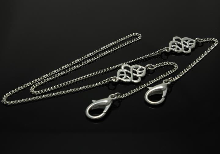 Brenda Elaine Jewelry Mask Holder Necklace with Celtic Knot Pendants 