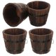 thumbnail image 2 of 4pcs Small Planter Pot Barrel Planter Garden Tree Planter Small Wood Planter Garden Flower Pot for Patio, 2 of 3