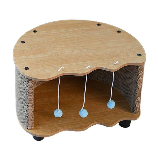 Casa de cartón para gatos de material grueso, mueble para gatos con forma de cáscara de huevo, nido para gatos marrón