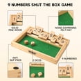 thumbnail image 5 of GSE Games & Sports Expert 9 Numbers Dice Wooden Shut The Box Board Game. Popular Pub Game Classic Tabletop English Pub Game with 2 Wooden Dices, 5 of 8