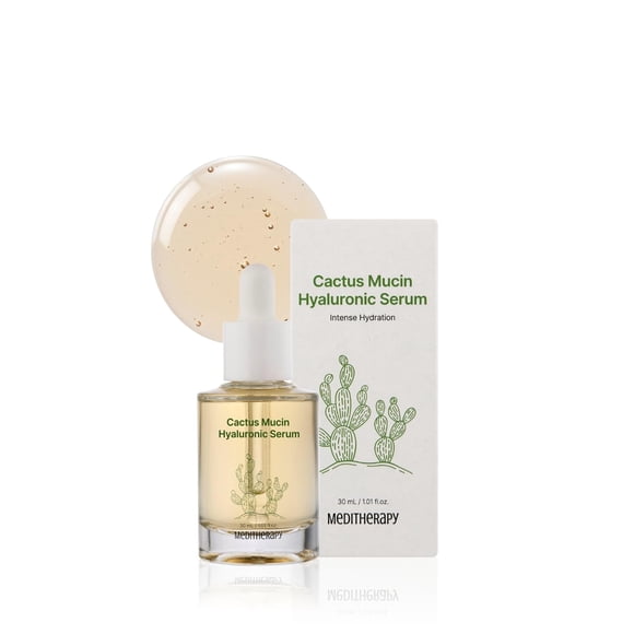 Sérum MEDITHERAPY, mucina de cactus, ácido hialurónico, 30 ml, vegano