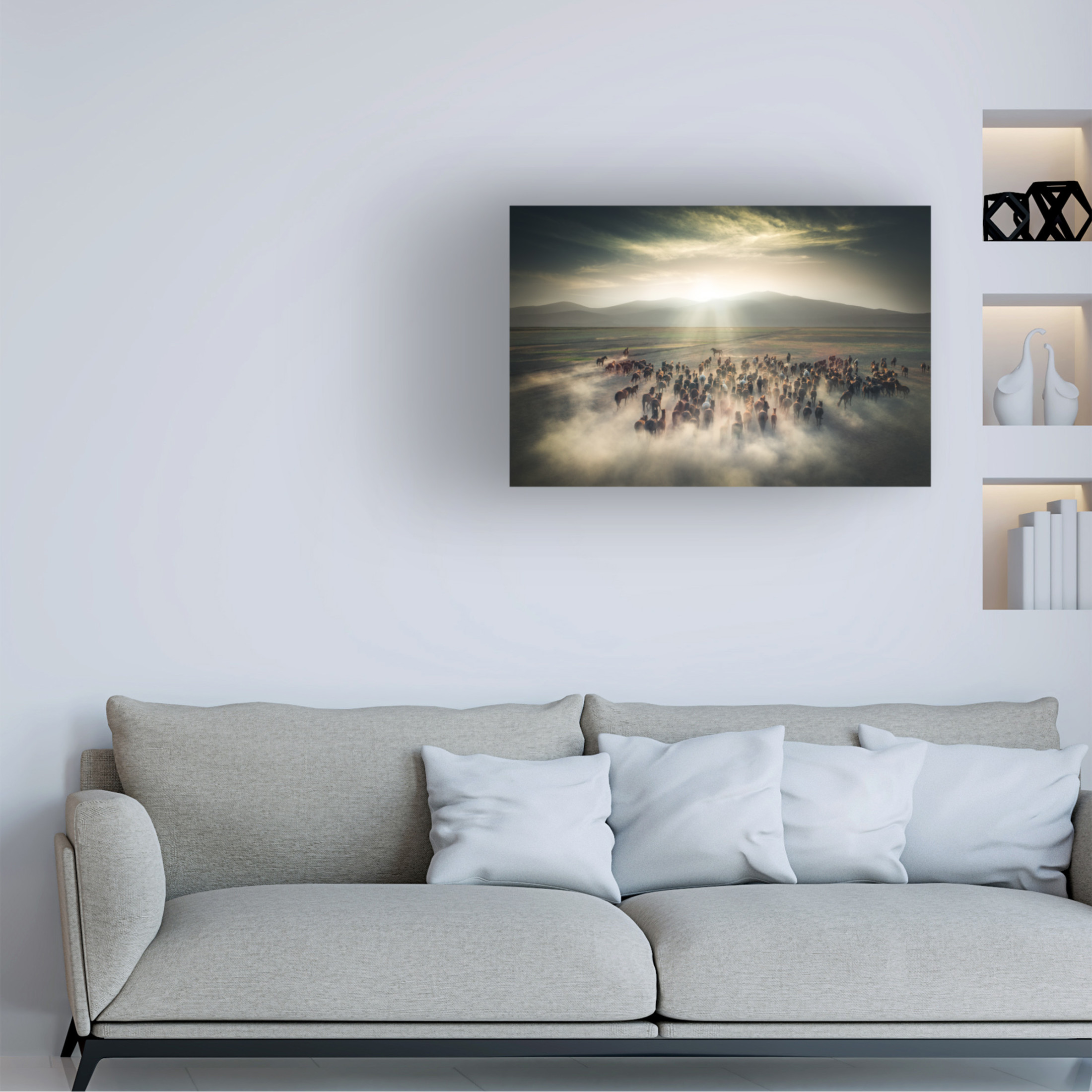 Cuma Cevik 'Wild Horses' Canvas Art - 19 x 12 Inches