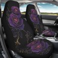 thumbnail image 4 of XYZCANDO Stylish 2-Piece Front Car Seat Covers with Purple Gold Rose Pattern - Durable Breathable Protection For Vehicle Interior, 4 of 10