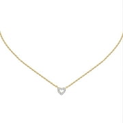 ESTELLA COLLECTIONS Tiny Diamond Heart Pendant Necklace in 14k Solid Yellow Gold, 1/15 Carat 0.06 cw, Diamond Pendant and Gold Chain, 16"17",18", Gold Jewelry for Women