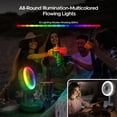 thumbnail image 4 of NeoFeel Ventilador con batería recargable de 20000 mAh con control remoto/luz LED/temporizador, ventilador de piso con pedestal oscilante portátil con batería de 112 horas para dormitorio, fiesta, cam, 4 of 5