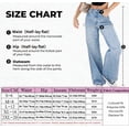 thumbnail image 3 of Women's High Waisted Wide Leg Jeans Black Denim Baggy Casual Pants, 3 of 7