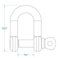 thumbnail image 5 of Seachoice D Anchor Shackle, Stainless Steel, 3/8 In., 5 of 5