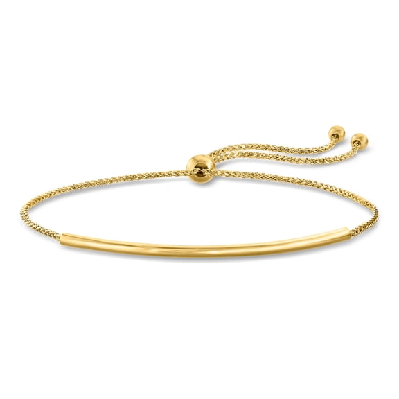 Pure Collection by Ross-Simons 14kt Yellow Gold Round Bar Bolo Bracelet, Women's, Adult
