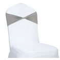 thumbnail image 3 of MDS Pack of 10 Spandex Chair Sashes Bow Ties Without Buckle for Wedding - Silver Gray, 3 of 6