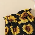 thumbnail image 3 of Dooleck Baby Girl Clothes Infant Ribbed Ruffle Bodysuit Sunflower Shorts Outfit Set, 3 of 8