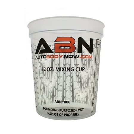 32 Ounce Stadium Cup - ABN 1000 - 32 Ounce Paint Mix Cups - Calibrated Mixing Ratios on Side of Cup