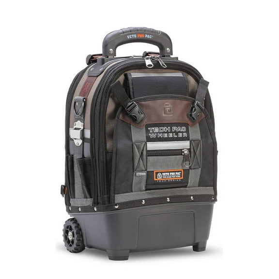 VETO Waterproof Tool Bags with Wheels, Polypropylene Plastic Black