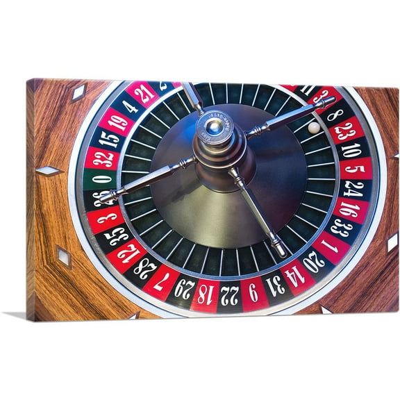 ARTCANVAS Roulette Casino decor Canvas Art Print - Size: 26" x 18" (0.75" Deep)
