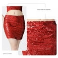 thumbnail image 4 of Women's Sequin Mini Skirt Sparkle Stretchy Bodycon Party Club Short Skirts Nightout, 4 of 9