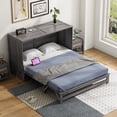 thumbnail image 2 of Queen Size Murphy Bed With Built-In Charging Station, Antique Grey, 2 of 9