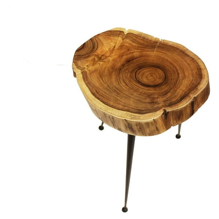 

NeosKon Live Edge Stool/Side Table Made with Hand Selected Organic Brown Acacia Wood 14”X14”X18”