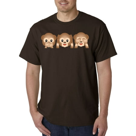 Speak No Evil Monkey T-shirt - 101 - Unisex T-Shirt 3 Emoji Monkeys See Hear Speak No Evil