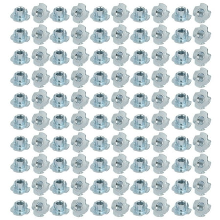 

Unique Bargains 3/8-inch Thread Dia 12mm Height 4 Prongs Fully Threaded Pronged Tee Nuts 100pcs