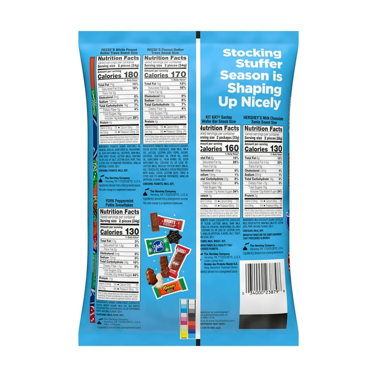 Hershey Assorted Chocolate Christmas Candy, Variety Bag 18.9 oz