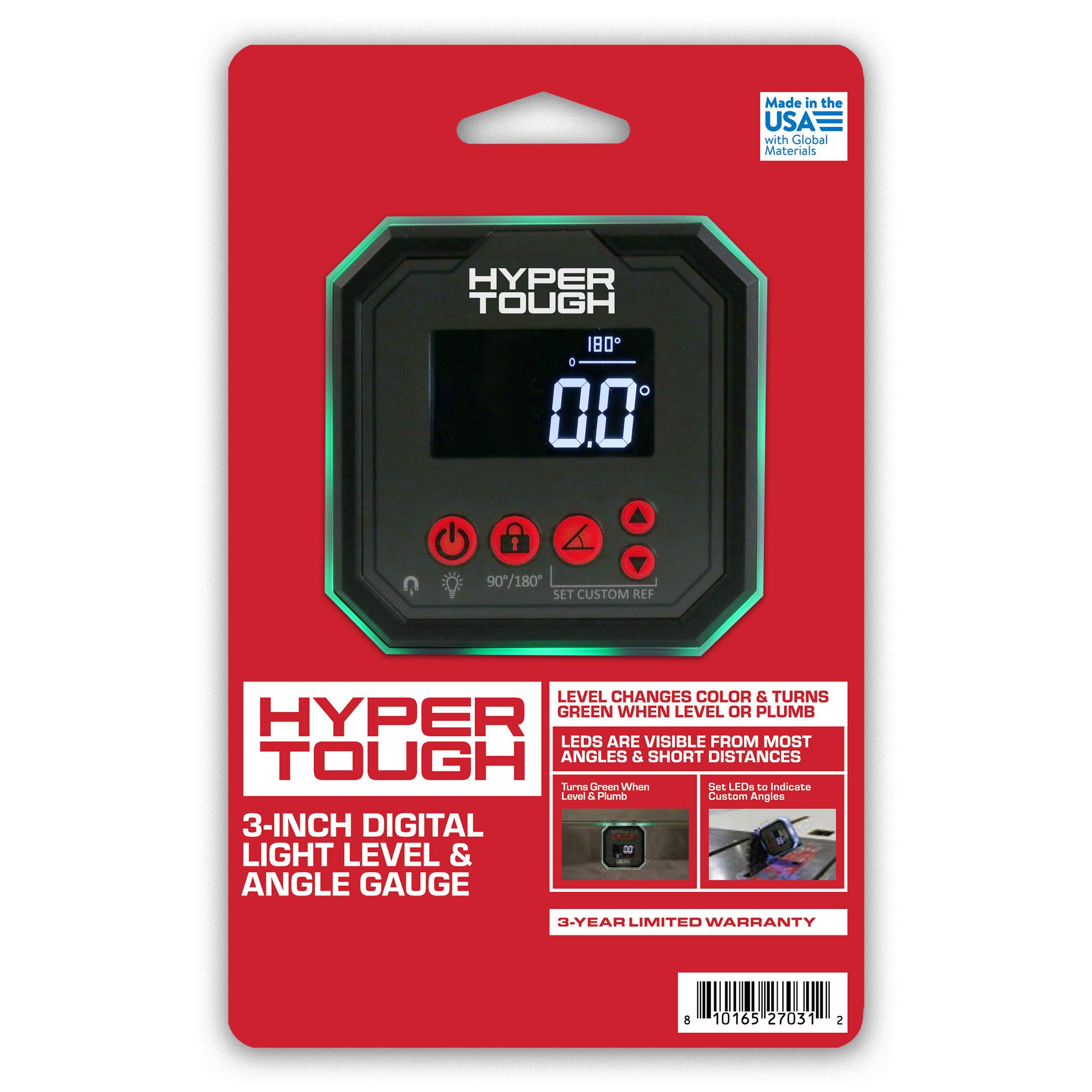 Hyper Tough 3-Inch Digital Light Level and Angle Gauge photo 6