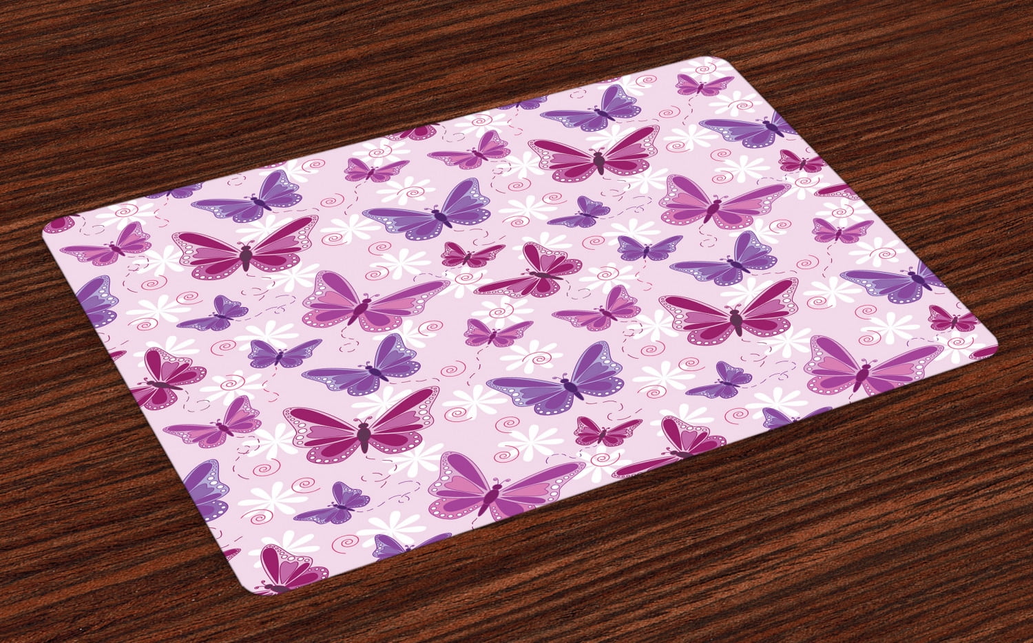 Butterfly Placemats Set of 4 Various Flying Butterflies with Fairy