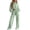Light Green #02, variant on Sweatsuits Women 2 Piece Outfit 2026 Solid Drawstring Wide Leg Sweatpants Crew Neck Long Sleeve Cropped Tracksuit 2XL
