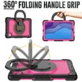 thumbnail image 4 of TECH CIRCLE Case for Lenovo Smart Tab M10 HD (2nd Gen) (10.1") (Model TB-X306X) with [Screen Protector] - Drop Proof Protective Kickstand Case Portable Handle Sturdy Rugged Cover, Black+Rose, 4 of 8