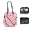 thumbnail image 4 of Badminton Gear Bag, Water Resistant Nylon Racket Bag with Laptop Compartment, Large Capacity, Dry Wet Separation for Travel, Modern and Stylish Appearance, 4 of 7