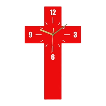 HuiXinOu Modern Acrylic Wall Clock with Cross Design, Silent Non-Ticking Home Decor for Living Room Bedroom Office