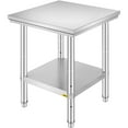 thumbnail image 3 of VEVOR Stainless Steel Work Table Commercial Kitchen Prep & Work Table Heavy Duty Worktable with Adjustable Feet 24 x 24 x 32 Inch, 3 of 5