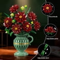 thumbnail image 4 of Building Block Toy PLAXSOON Dahlia Flowers con jarrón, 1482 unidades, 4 of 9