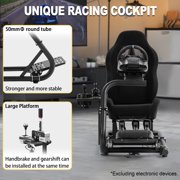 Marada Racing Simulator Cockpit with Black Seat Adjustable Fit Logitech G25 G27 G29 G920