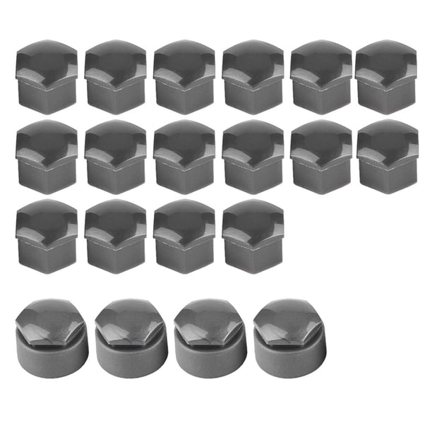 BOROCO 20 piezas cubiertas de tuercas de rueda, tuerca de 17 mm para rueda de coche, protección de tornillo de cubo automático, cubierta antirrobo, tapas de tuerca de rueda con reemplazo(Gris)