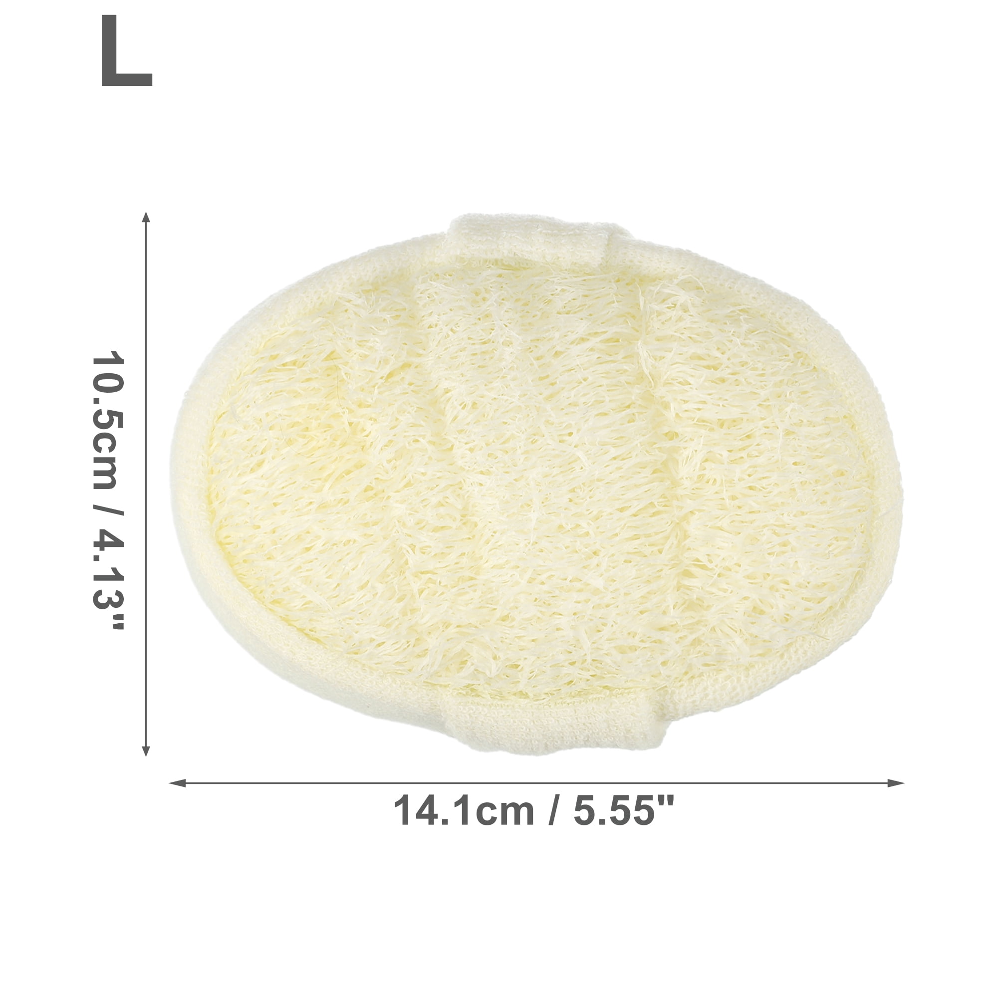 Unique Bargains 1 Pc Loofah Sponge Glove 4.49"x3.23"x1.77" Beige L