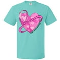 thumbnail image 3 of Inktastic Breast Cancer Awareness Pink Ribbon Around Heart T-Shirt, 3 of 5