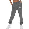 thumbnail image 2 of Virmaxy Womens 2024 Halloween casual long pants sweatpants padded solid color running fitness sweatpants Casual Trousers And Trousers Plus Velvet Running Fitness Sports Pants Dark Gray-2 M, 2 of 6