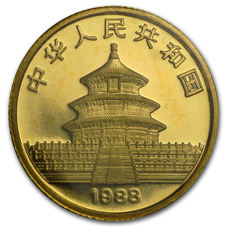 1988 China 1/10 oz Gold Panda BU (Sealed) - Walmart.com