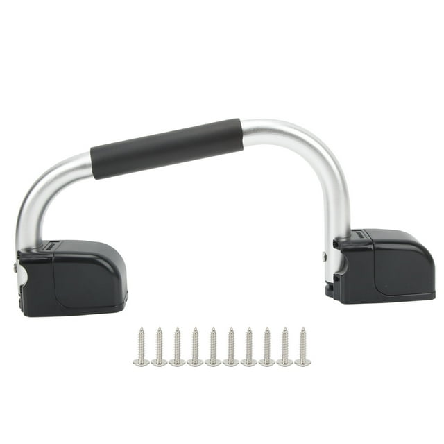 Entry Door Assist Handle, Rustproof Folding Anodized RV Grab Handle Nonslip With EVA Pad For Motorhome Trailer