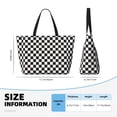 thumbnail image 4 of Fotbe Black and White Checkerboard Bolsa de Viaje para Playa - Resistente al Agua, Bolsa Tote de Gran Capacidad y Ligera con 7 Bolsillos para Mujeres y Hombres, 4 of 7