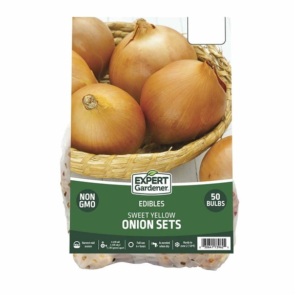 Expert Gardener Sweet Yellow Onion Sets, 50 Bulbs, Annual, Full Sun