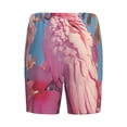 thumbnail image 2 of Lsque Pink Parrot Tropical Blossoms Mens Sleep Pajama Shorts,Short Pajama Pants, Cotton Ultra-Soft Knit-Medium, 2 of 9
