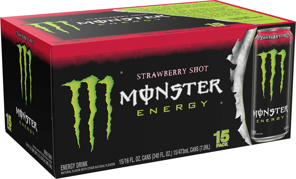 Monster Energy, Strawberry Shot, Energy Drink, 15 Pack - 16 Fl Oz