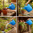 thumbnail image 6 of PMU 2 Gallon Watering Can - Garden Watering Can for Indoor & Outdoor Plants - Plastic Water Can with Detachable Sprinkler Head - Large Water Pot, Made in USA - Blue Pkg/1, 6 of 9