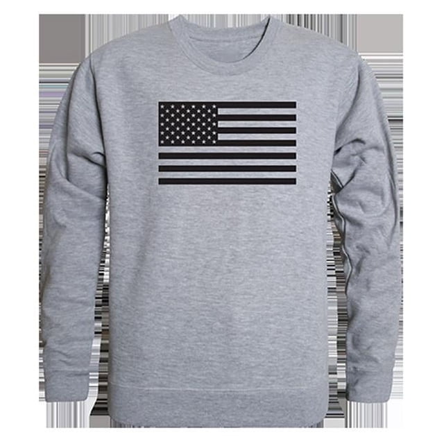 Rapid Dominance TS2-799-HGY-01 Tonal Flag Graphic Crewneck Sweatshirt, Heather Gray - Small