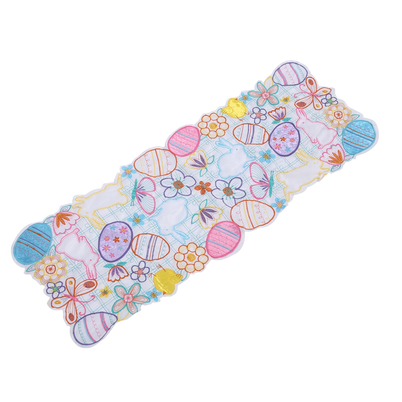 Easter Table Mat,Easter Bunny Egg Embroidery Easter Table Cover Pad Bunny Egg Table Mat Remarkable Clarity