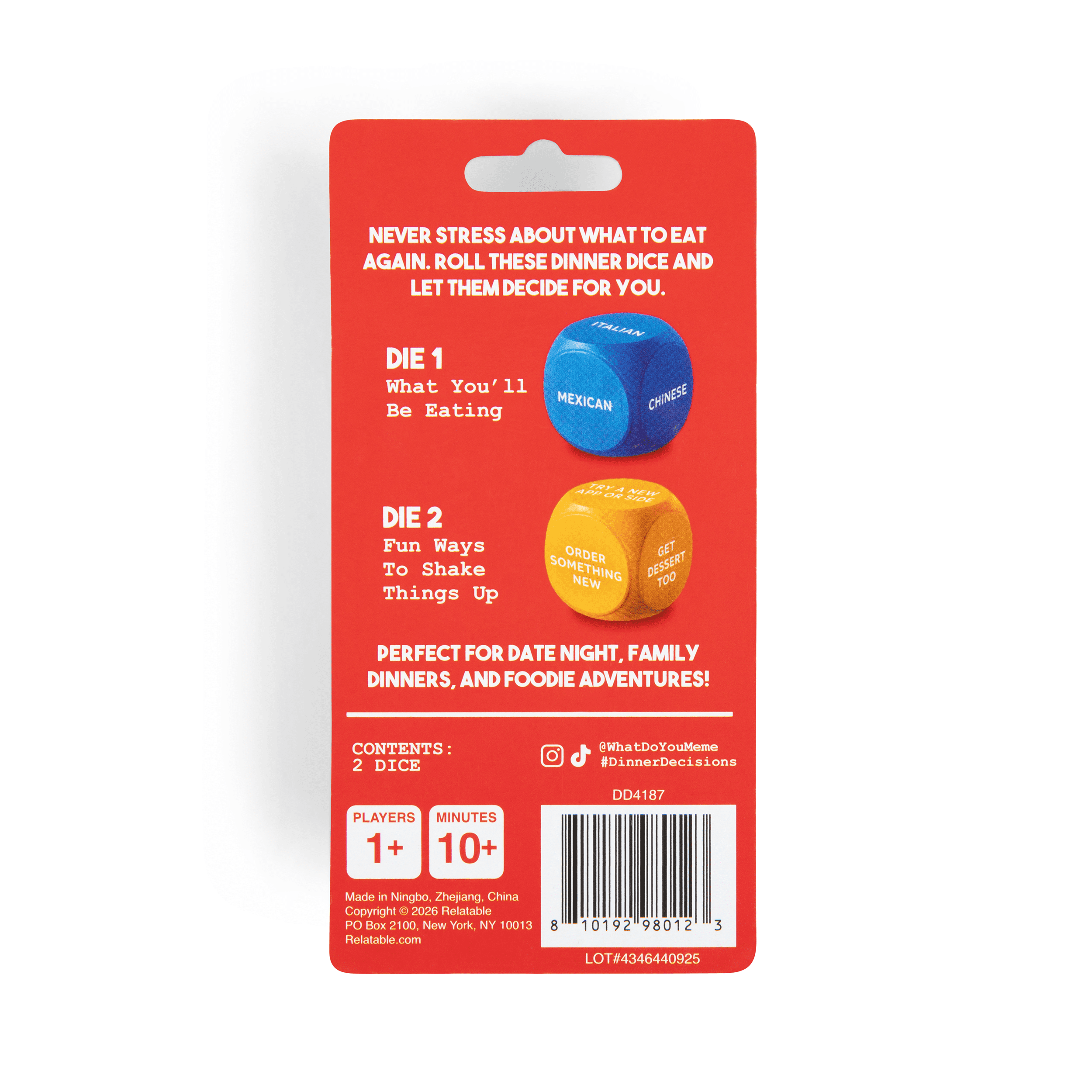 Dinner Decisions by Relatable, Wooden Dice Meal Picker for Couples, Families, and Foodies